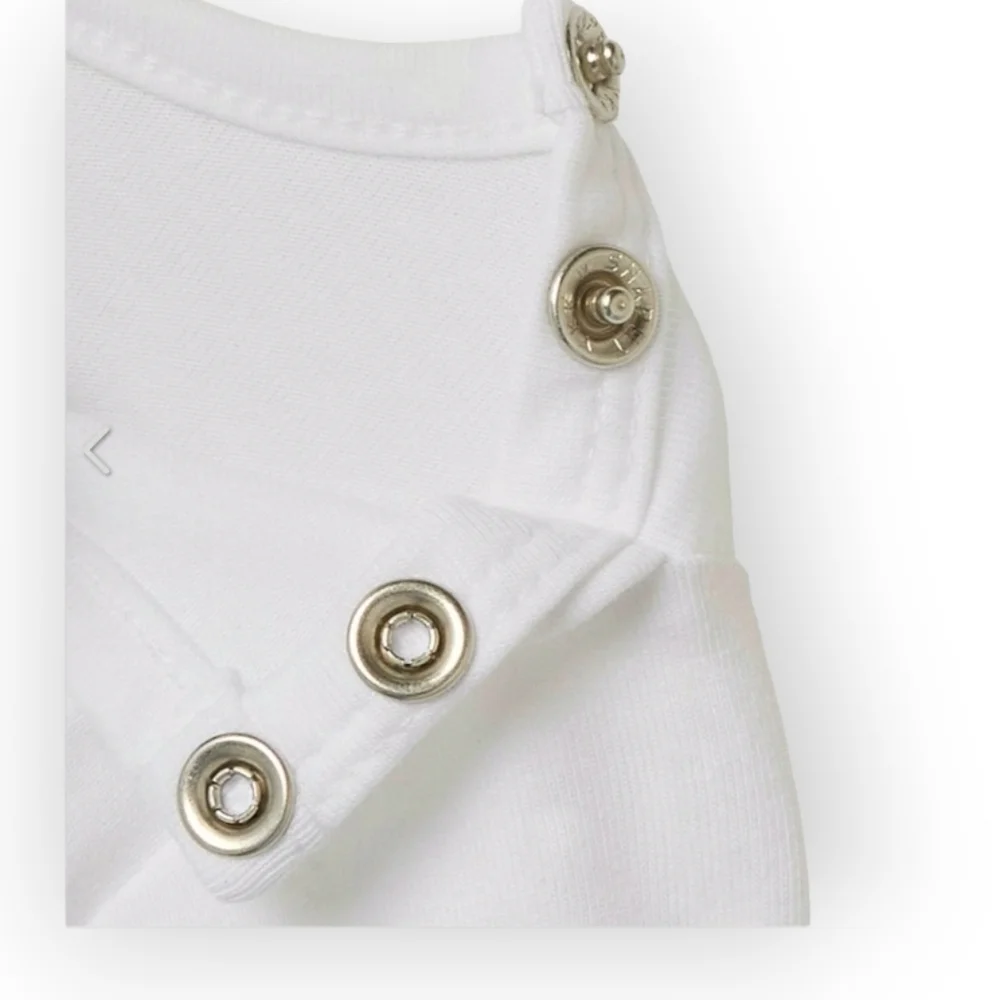 NWT Name It White Long Sleeve Heather Bow Tie Bodysuit ~sz 9M